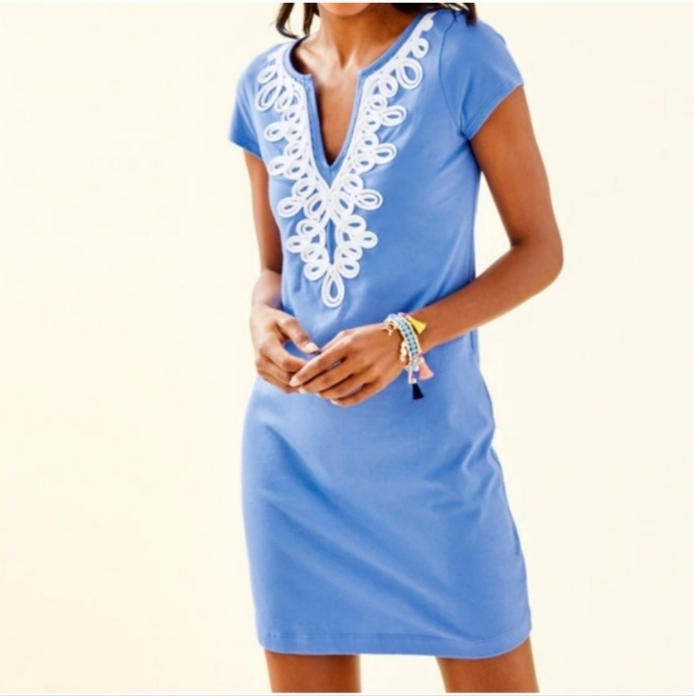 Lily Pulitzer Periwinkle "Brewster" Pima cotton t-shirt dress, size Large